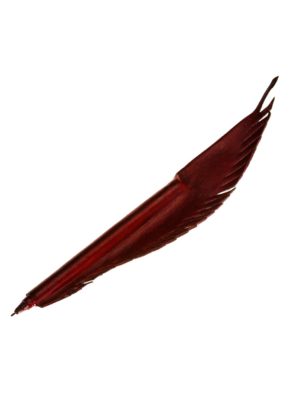 Kugelschreiber aus Leder "Schreibfeder Rot"