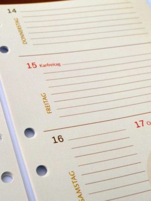 Kalendereinlagen 2022, DIN A6 , 6 fach Lochung
